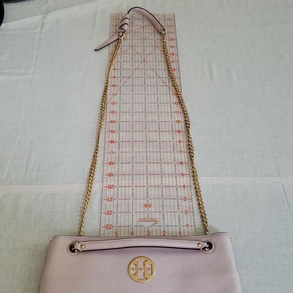 Tory Burch Everly Blush Pink Pebbled Leather Swingpack Bag Crossbody Elle Woods - Picture 7 of 11